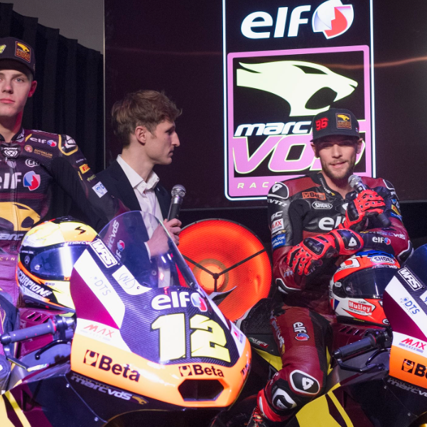 Filip Salac, Jake Dixon, 2024 Marc VDS team launch. Credit: X/Marc VDS Racing Team.